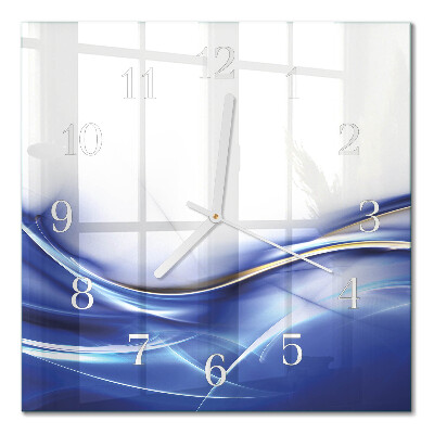 Glass clock square Abstract lines