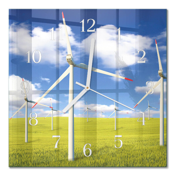 Square wall clock Wind farm