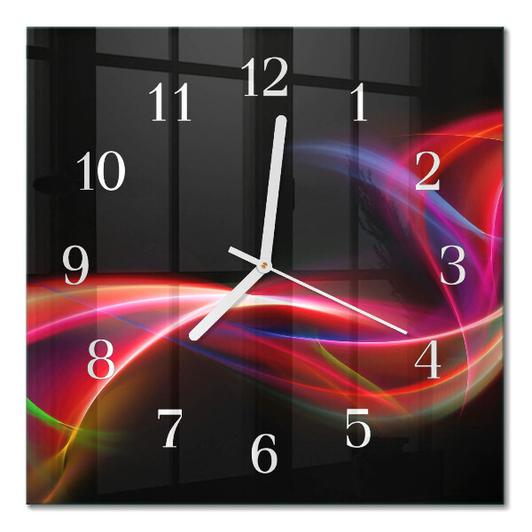 Square kitchen clock Abstract lines