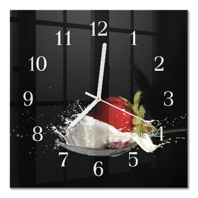 Square kitchen clock Strawberry