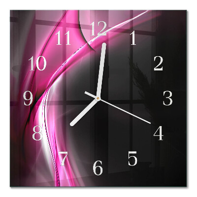 Glass wall clock square Abstract lines