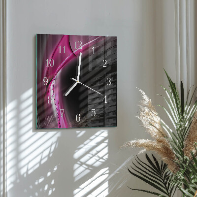 Glass wall clock square Abstract lines