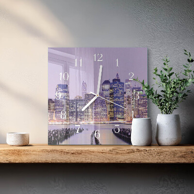 Glass clock square Horizon