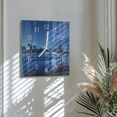 Glass clock square Horizon