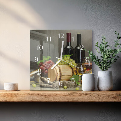 Square wall clock Grapes for wine