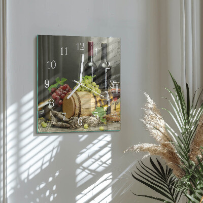 Square wall clock Grapes for wine