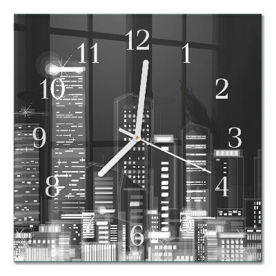 Glass wall clock square Horizon
