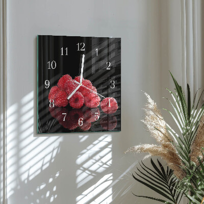 Square kitchen clock Raspberries
