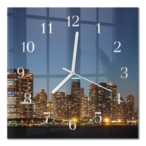 Glass wall clock square Horizon