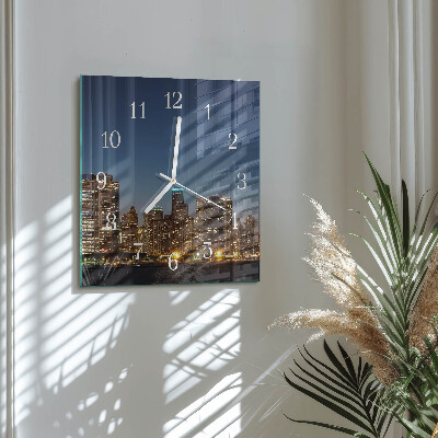 Glass wall clock square Horizon