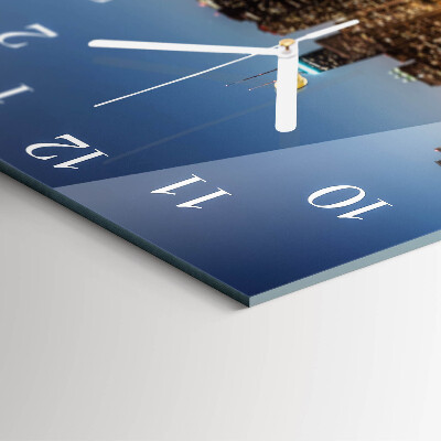 Glass wall clock square Horizon