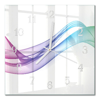 Glass wall clock square Abstract lines