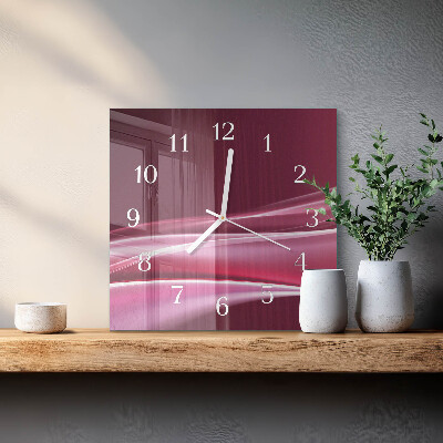 Glass clock square Abstract lines