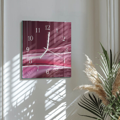 Glass clock square Abstract lines