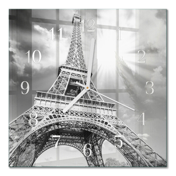 Square wall clock Eiffel tower paris