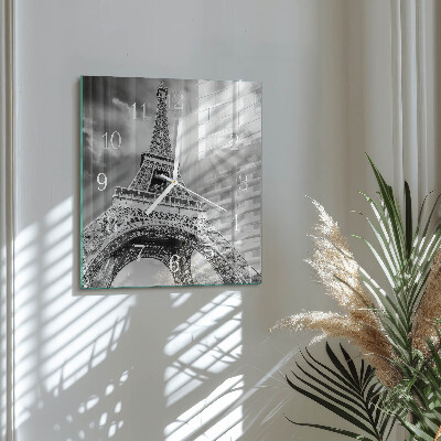 Square wall clock Eiffel tower paris