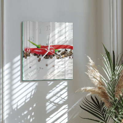 Square kitchen clock Peppercorns