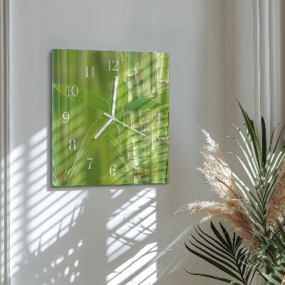 Square wall clock Bamboo