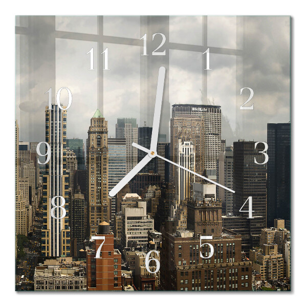 Glass clock square Horizon