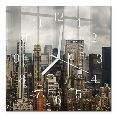 Glass clock square Horizon