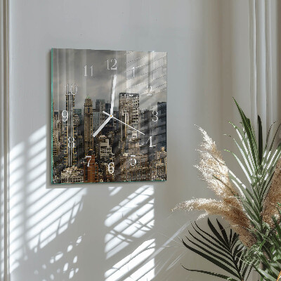 Glass clock square Horizon
