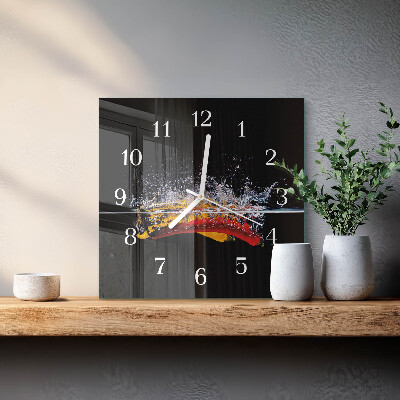 Glass clock square Chili peppers