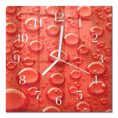 Glass clock square Drops of water