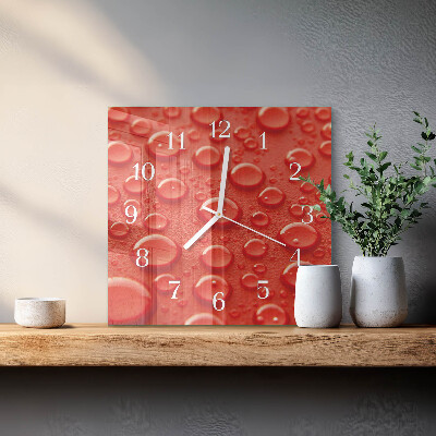 Glass clock square Drops of water