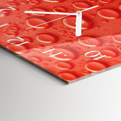 Glass clock square Drops of water
