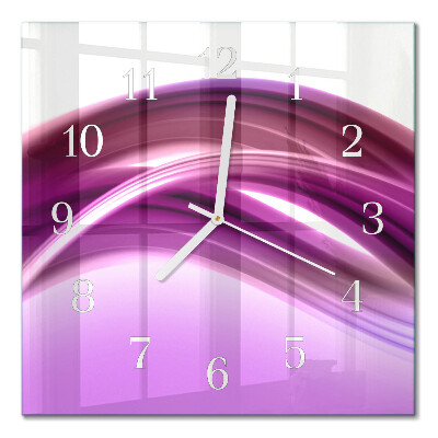 Glass wall clock square Abstract lines