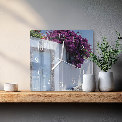 Square kitchen clock Home flowers