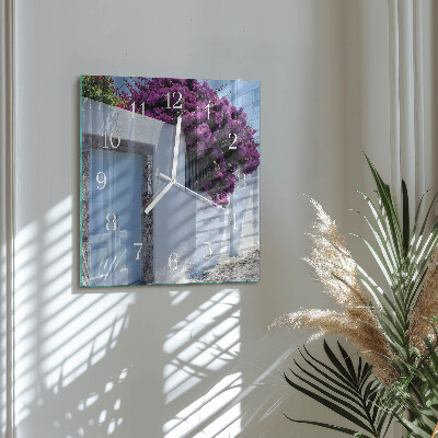Square kitchen clock Home flowers