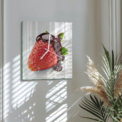 Square kitchen clock Strawberry chocolate