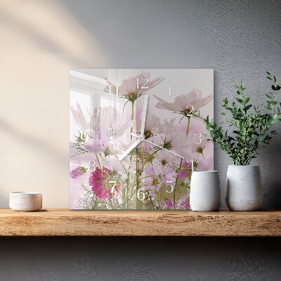 Glass wall clock square Cosmos