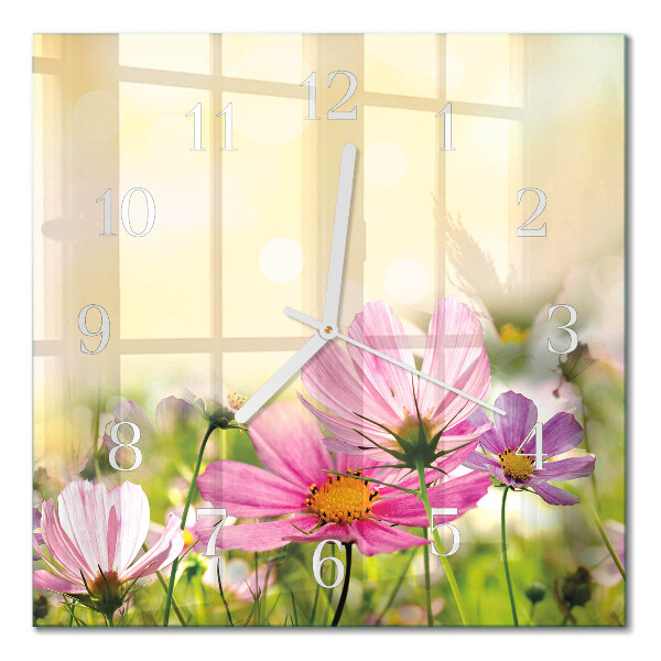 Glass wall clock square Cosmos