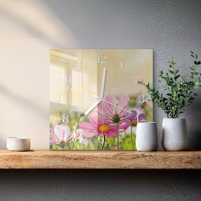 Glass wall clock square Cosmos