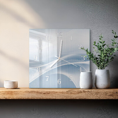 Glass wall clock square Abstract lines