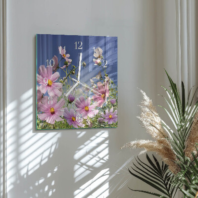 Glass clock square Cosmos