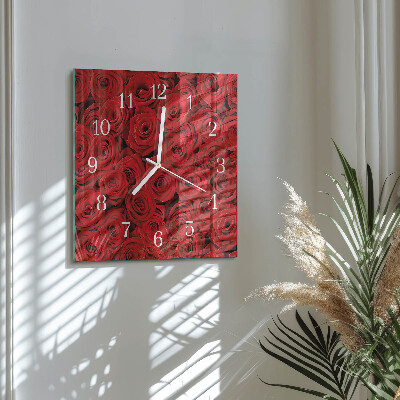 Square kitchen clock Roses