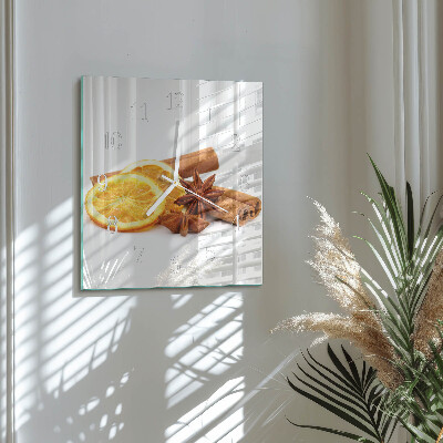 Glass clock square Vanilla with lemon