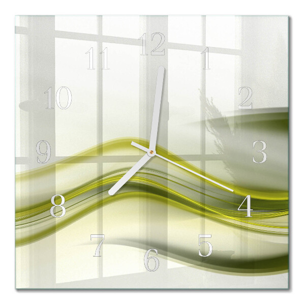 Glass wall clock square Abstract lines