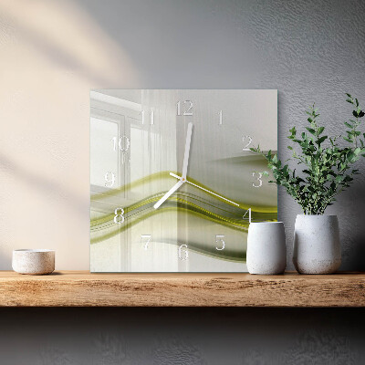 Glass wall clock square Abstract lines