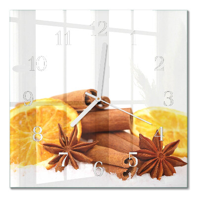 Square kitchen clock Vanilla with lemon