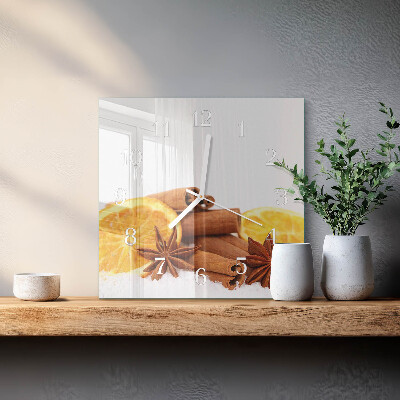 Square kitchen clock Vanilla with lemon