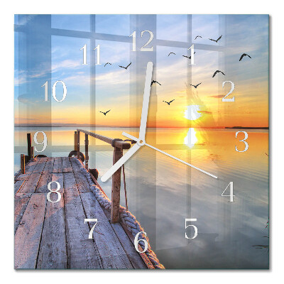 Glass clock square Pier