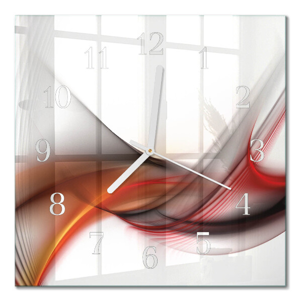 Glass wall clock square Abstract lines