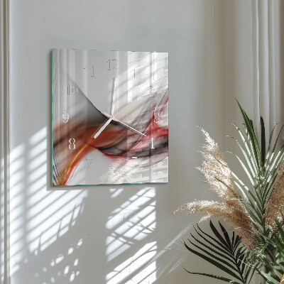 Glass wall clock square Abstract lines