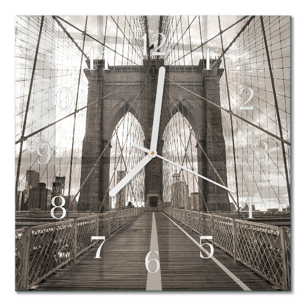 Glass clock square Bridge