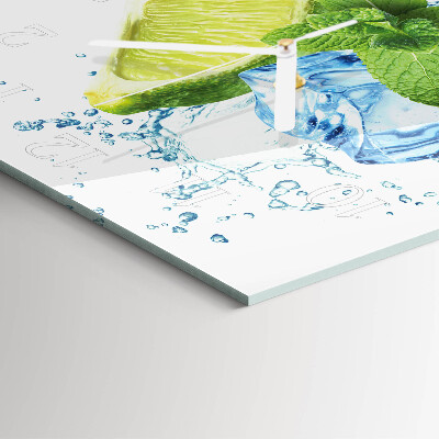 Square wall clock Lime and mint