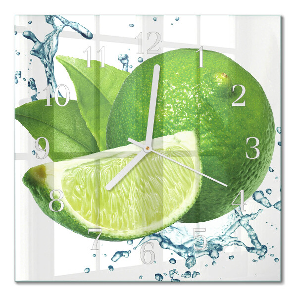 Glass wall clock square Calcium carbonate